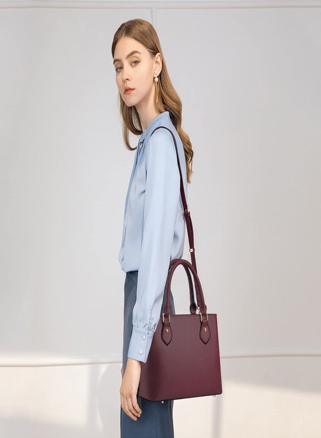 CHICAROUSAL Purses and Handbags for Women Leather Crossbody Bags Women's Tote Shoulder Bag (Burgundy cc) - Image 2